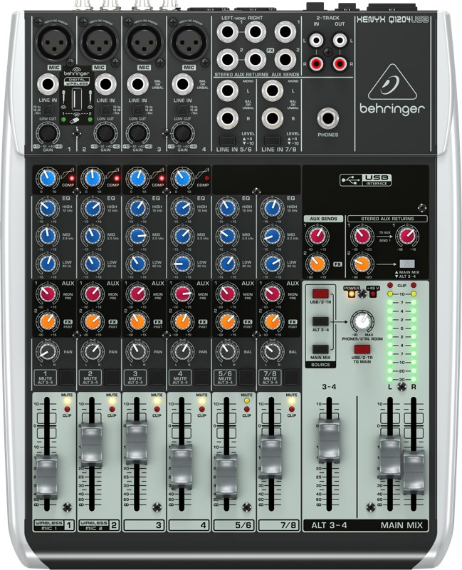 Audio mikser BEHRINGER XENYX Q1204USB (12-ulazni, 2/2-bus, USB)-1