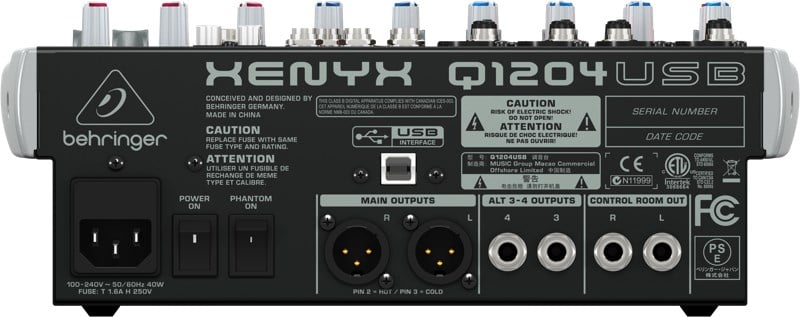 Audio mikser BEHRINGER XENYX Q1204USB (12-ulazni, 2/2-bus, USB)