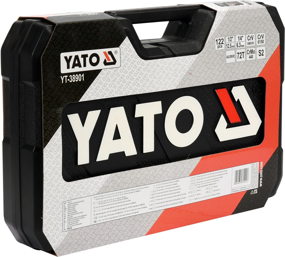 Set alata YATO YT-38901 XXL (122 dijela, 1/4", 1/2")-5