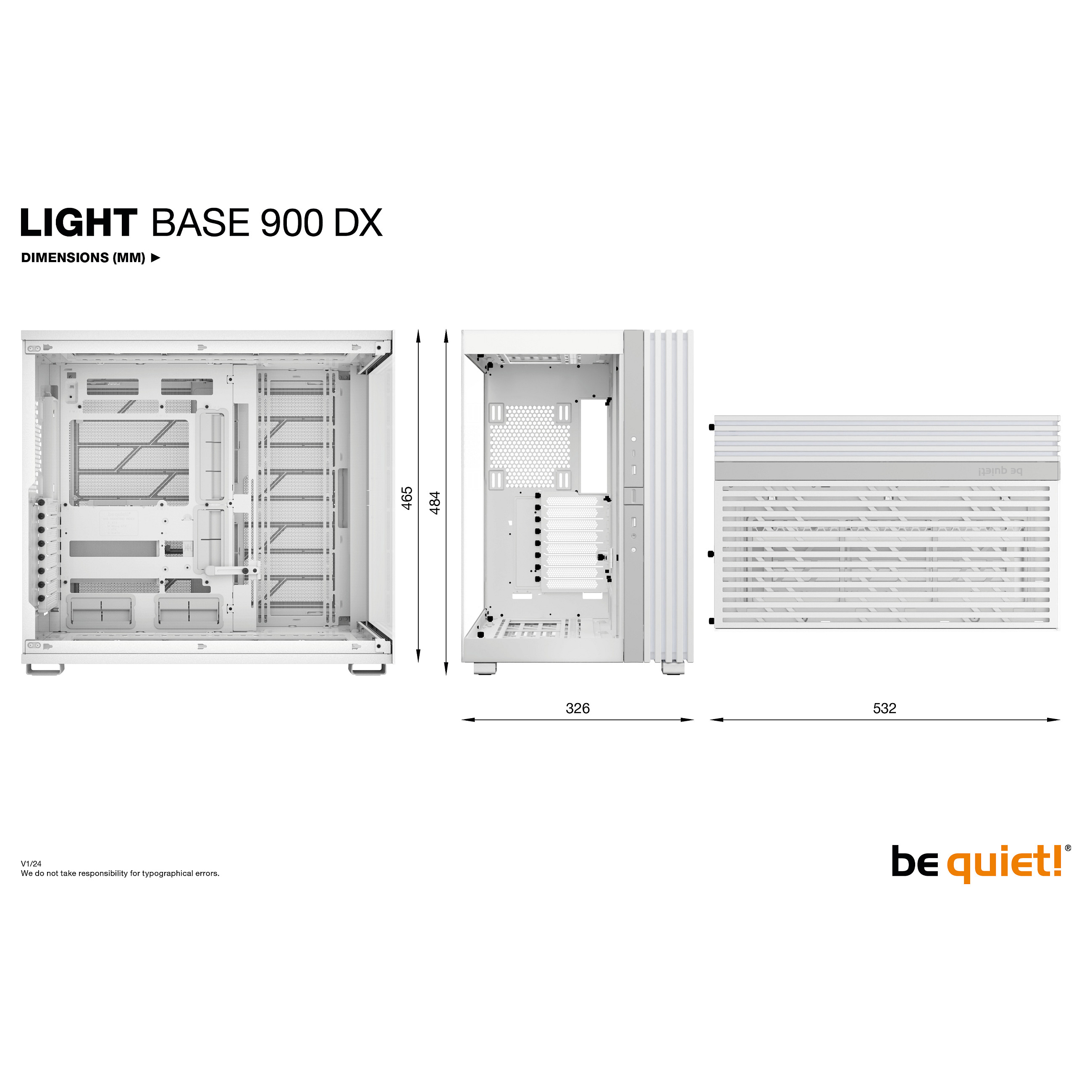 PC kućište BE QUIET! LIGHT BASE 900 DX White Full Tower (Full Tower, ATX, EATX, micro ATX, Mini-ATX, XL-ATX, 1x 3.5" bay, 4x 2.5" bay, bijelo)-9