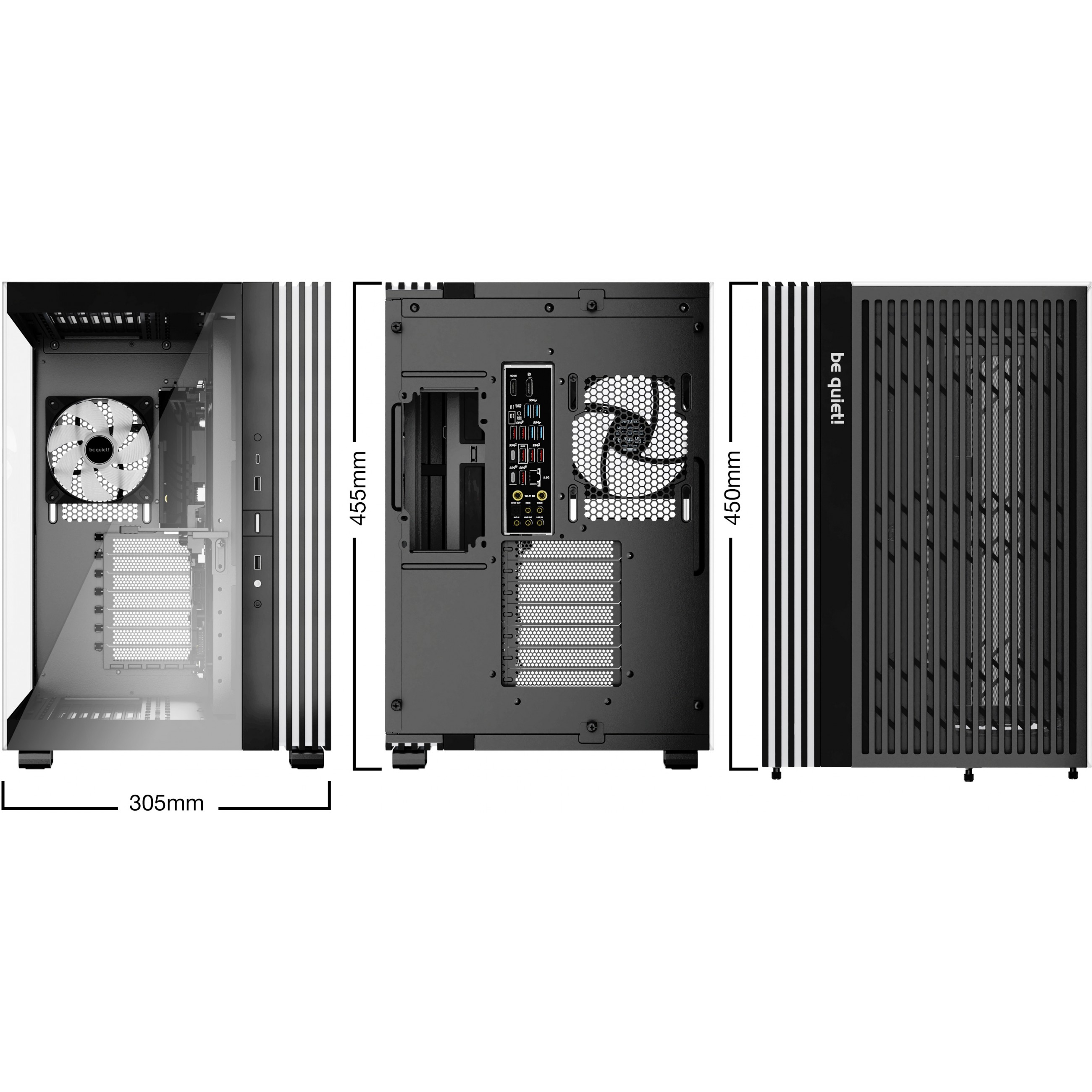 Kućište za računalo BE QUIET! LIGHT BASE 600 LX (Midi Tower, crna, podrška za tekuće hlađenje, USB 3.2 Gen 2, ATX)-1