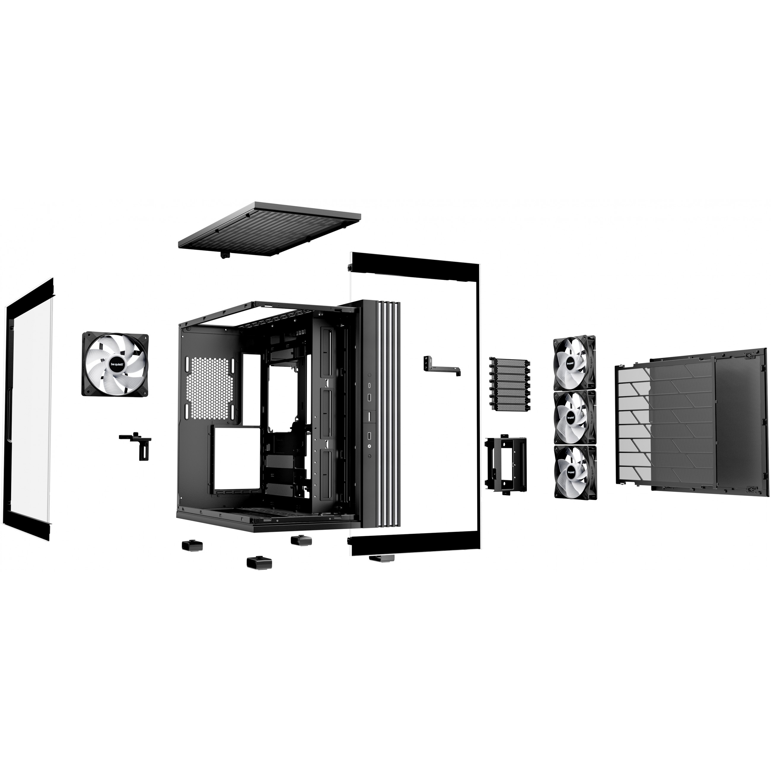 Kućište za računalo BE QUIET! LIGHT BASE 600 LX (Midi Tower, crna, podrška za tekuće hlađenje, USB 3.2 Gen 2, ATX)-3