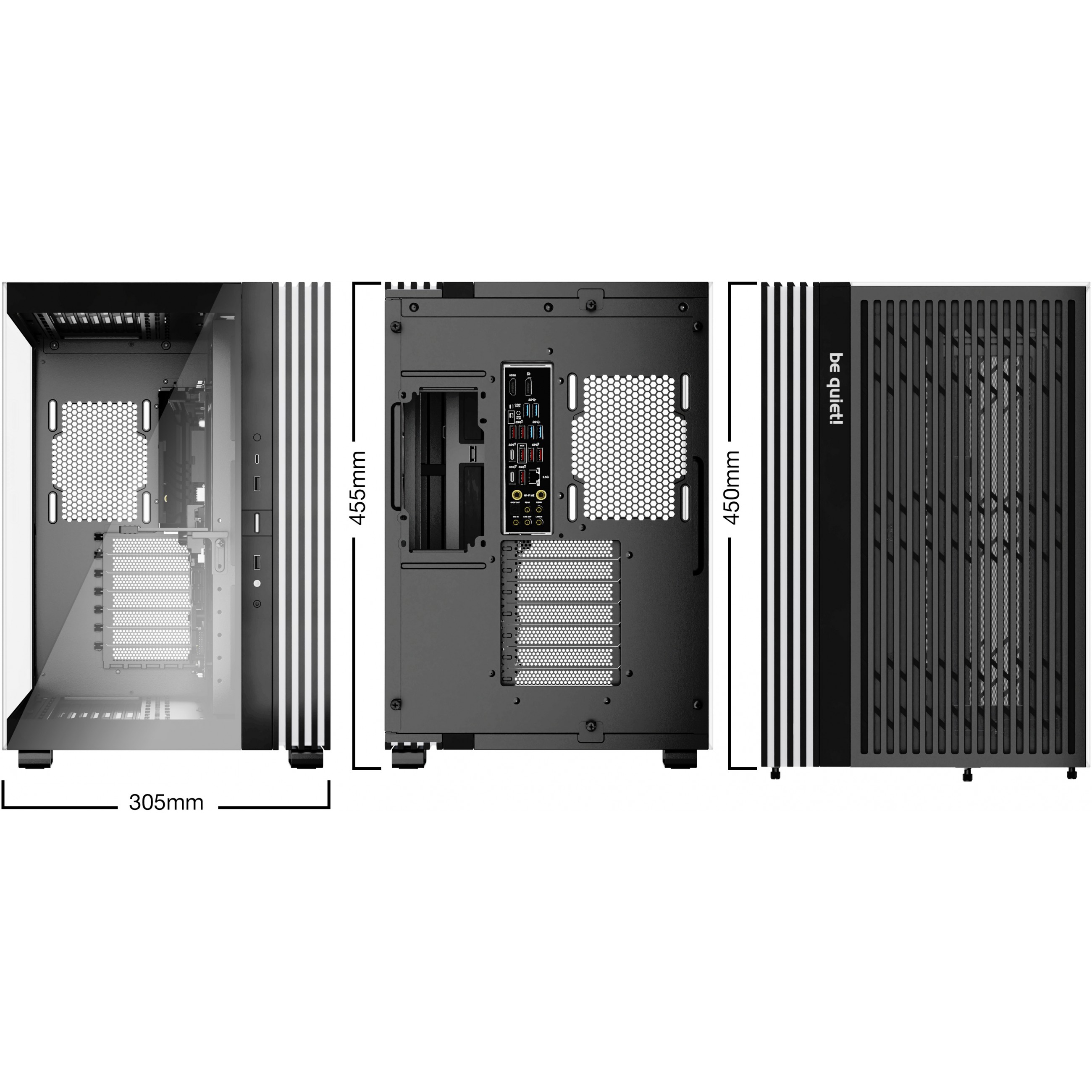 PC kućište BE QUIET! LIGHT BASE 600 DX Black Midi Tower (Midi Tower, 2x 2.5" bays, 1x 3.5" bays, ATX, micro ATX, Mini-ATX, RGB, staklo)-1