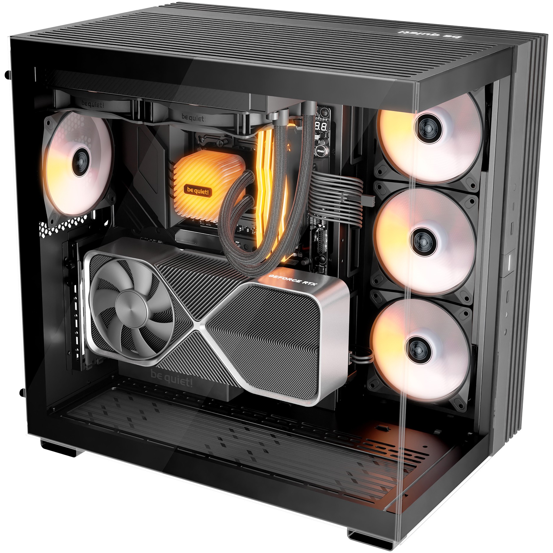 PC kućište BE QUIET! LIGHT BASE 600 DX Black Midi Tower (Midi Tower, 2x 2.5" bays, 1x 3.5" bays, ATX, micro ATX, Mini-ATX, RGB, staklo)-2