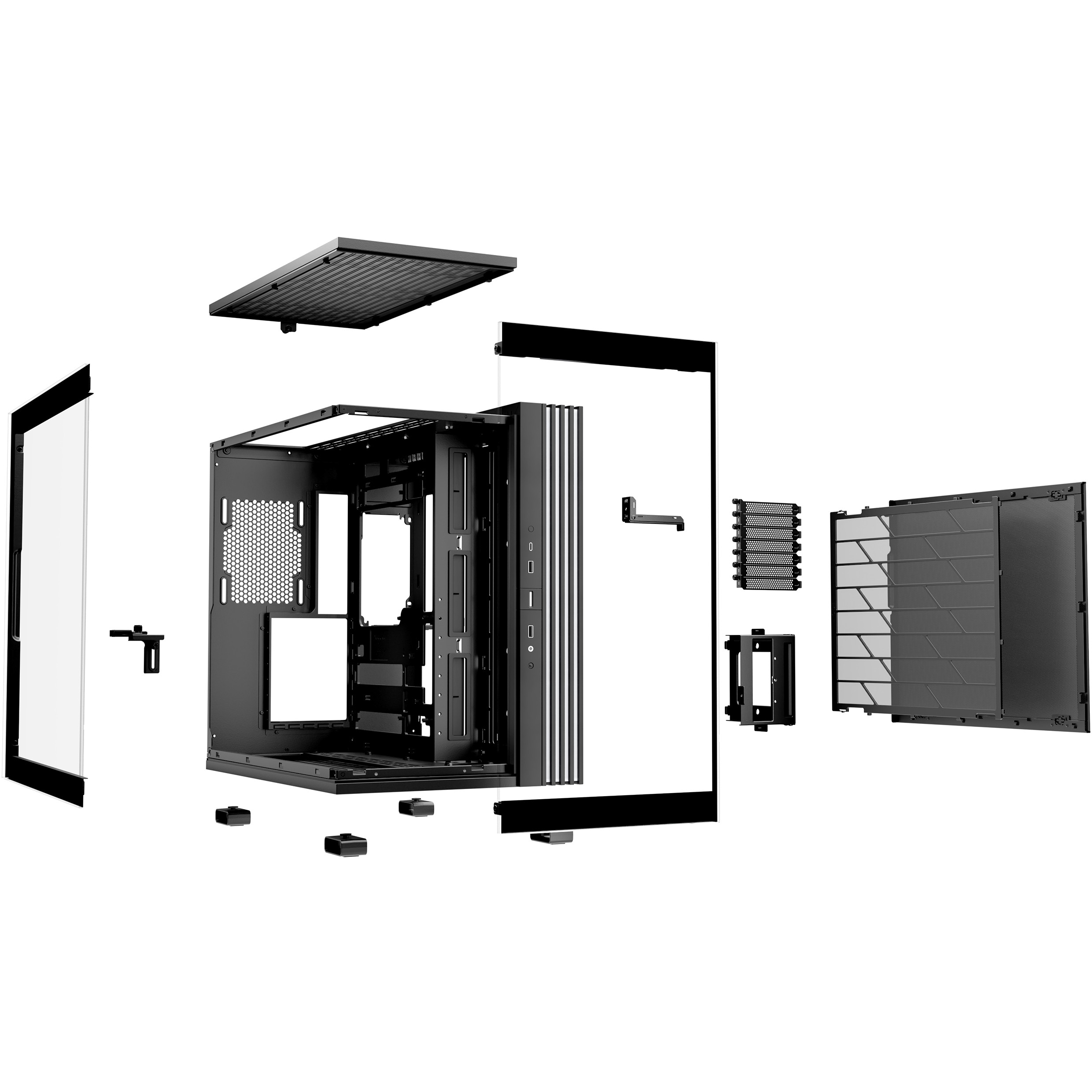 PC kućište BE QUIET! LIGHT BASE 600 DX Black Midi Tower (Midi Tower, 2x 2.5" bays, 1x 3.5" bays, ATX, micro ATX, Mini-ATX, RGB, staklo)-3