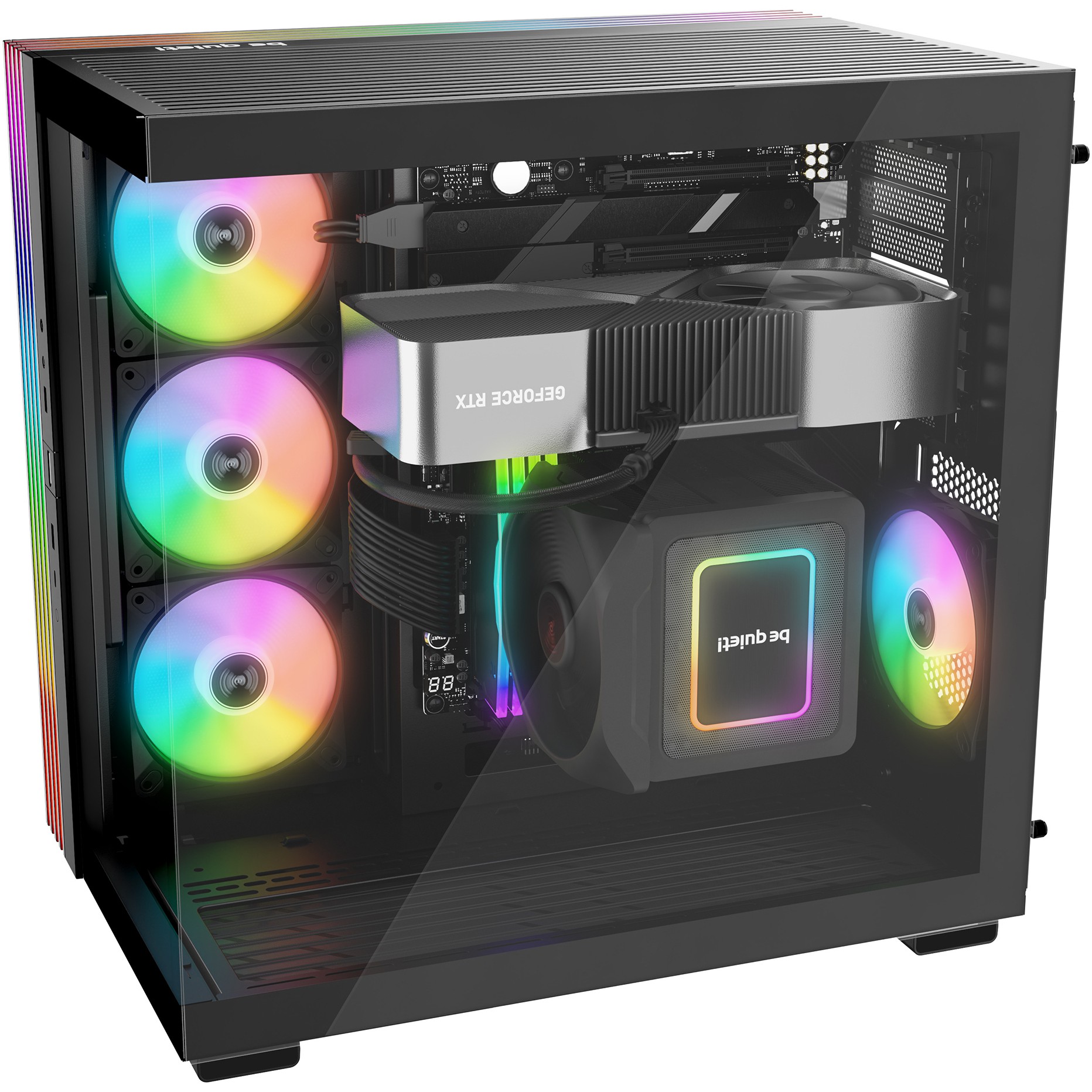 PC kućište BE QUIET! LIGHT BASE 600 DX Black Midi Tower (Midi Tower, 2x 2.5" bays, 1x 3.5" bays, ATX, micro ATX, Mini-ATX, RGB, staklo)-4