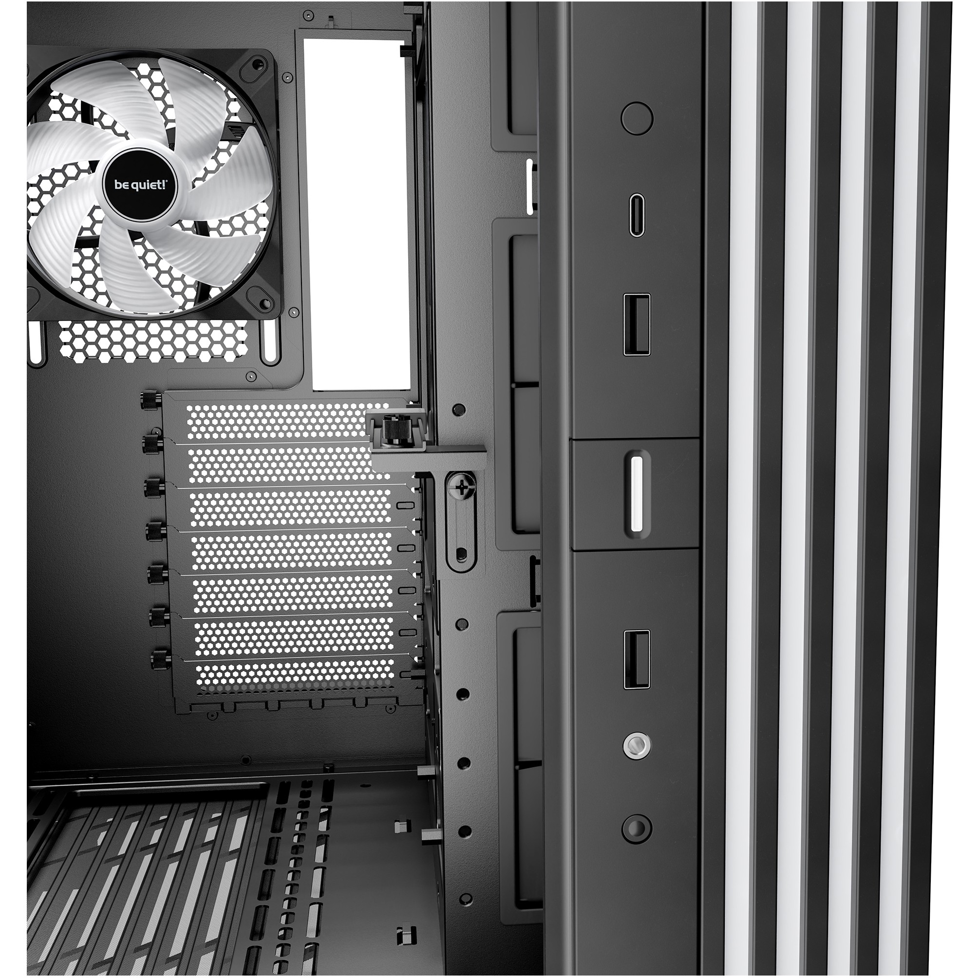 PC kućište BE QUIET! LIGHT BASE 600 DX Black Midi Tower (Midi Tower, 2x 2.5" bays, 1x 3.5" bays, ATX, micro ATX, Mini-ATX, RGB, staklo)-5