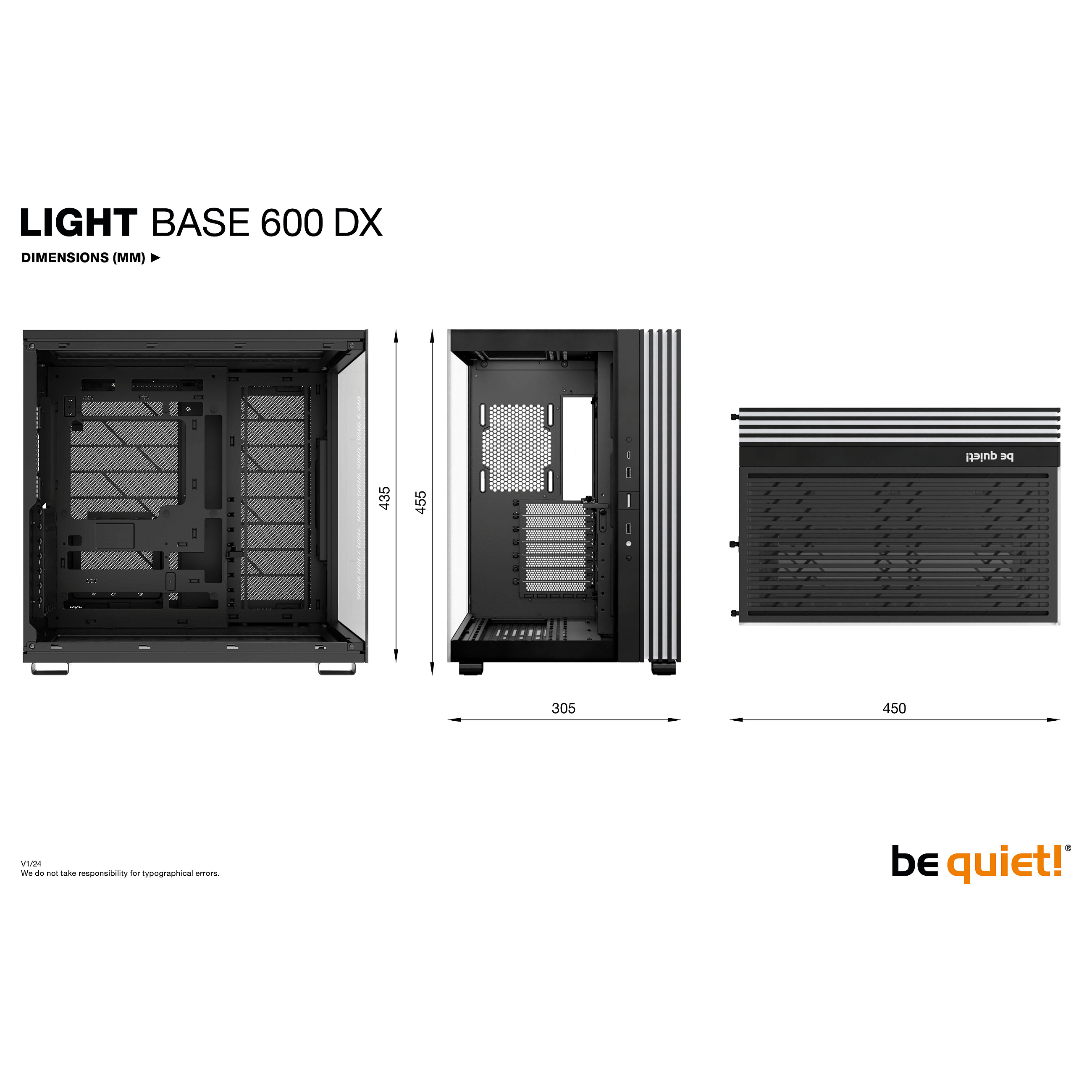 PC kućište BE QUIET! LIGHT BASE 600 DX Black Midi Tower (Midi Tower, 2x 2.5" bays, 1x 3.5" bays, ATX, micro ATX, Mini-ATX, RGB, staklo)-9