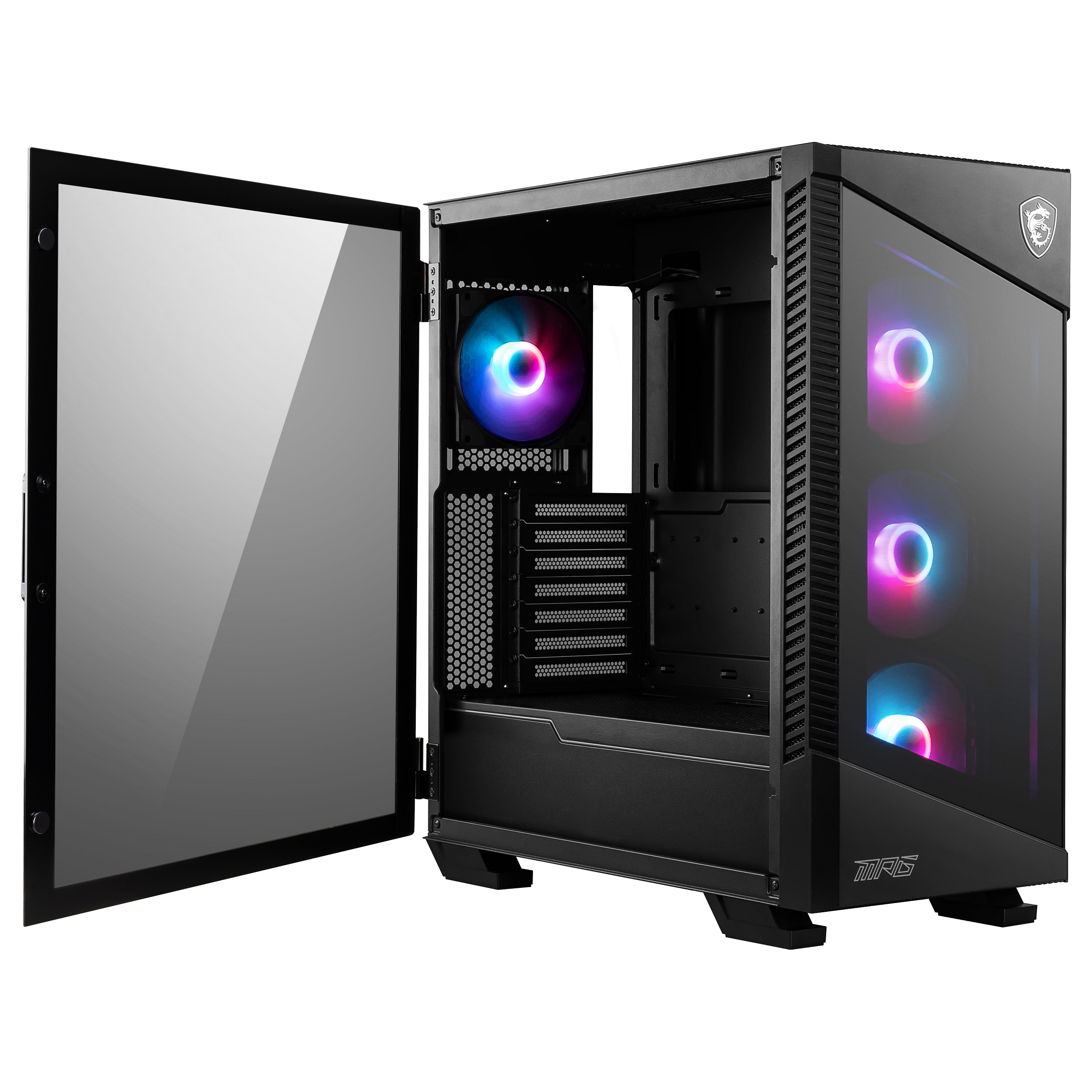 Kućište MSI MPG VELOX 100R Mid Tower Gaming Computer Case Black, 4x 120mm ARGB ventilatori, USB Type-C, Tempered Glass-3