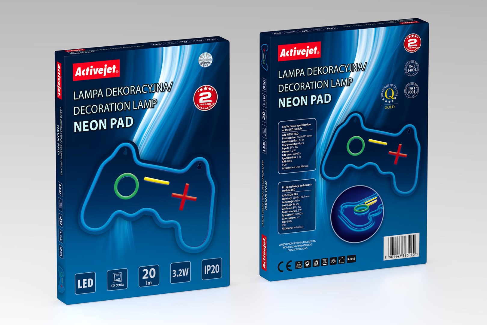 LED neon ACTIVEJET AJE-NEON PAD (USB napajanje, višebojni)-14