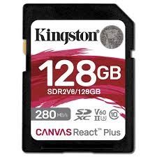 SD kartica KINGSTON 128GB SDXC Canvas React Plus (280 Mb/s čitanje, 100 Mb/s pisanje, U3, V60)