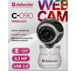 Kamera DEFENDER IronKey Defender C-090 (0.3 MP, USB 2.0, CMOS, 30 fps, manual focus, clip/stand, built-in microphone)-2