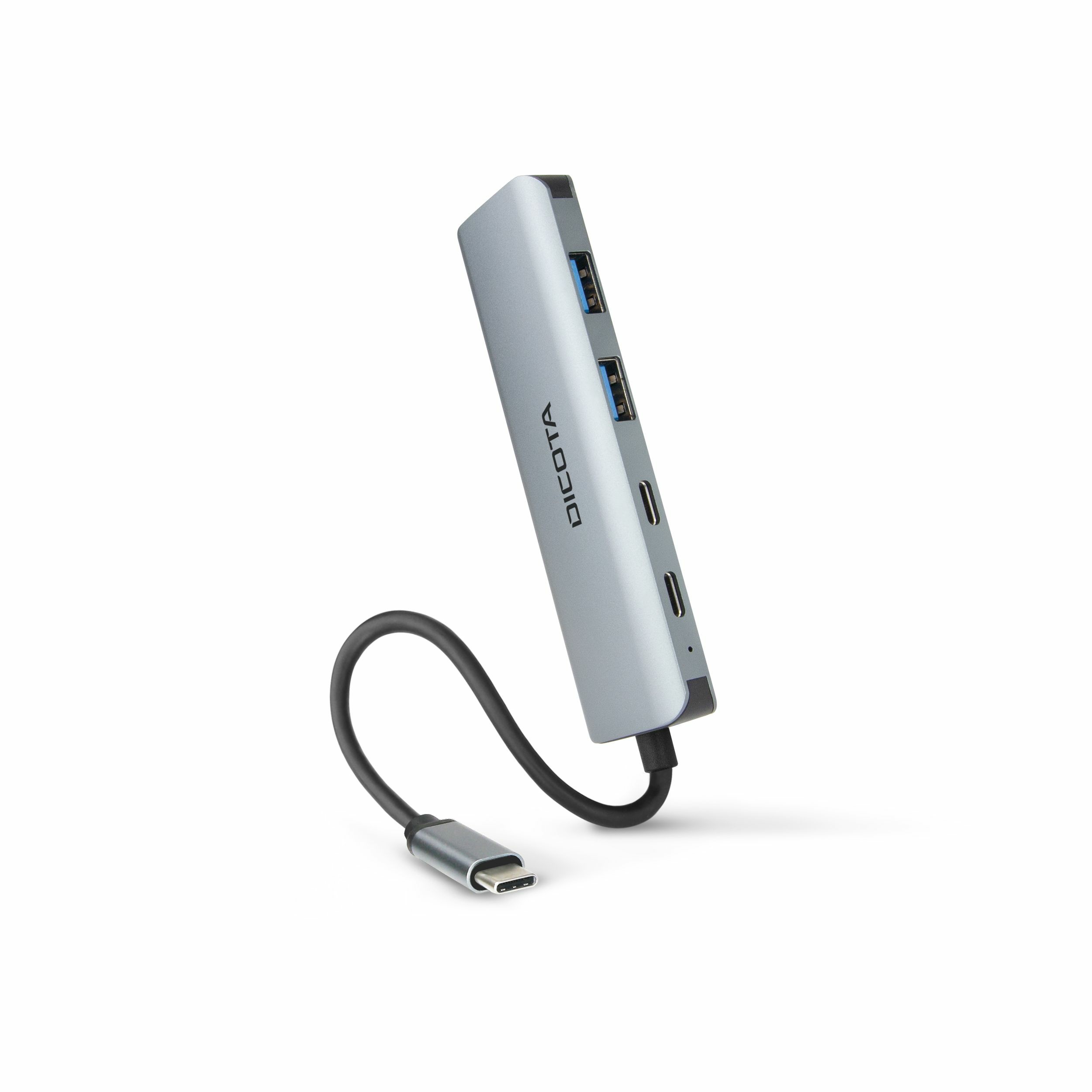 HUB DICOTA D32061 (boja srebrna, materijal aluminij, brzina prijenosa podataka 10000 Mbit/s, broj portova 4, USB Type-C, USB 3.2 Gen 2 Type-C 2, USB 3.2 Gen 1 Type-A 2)-2