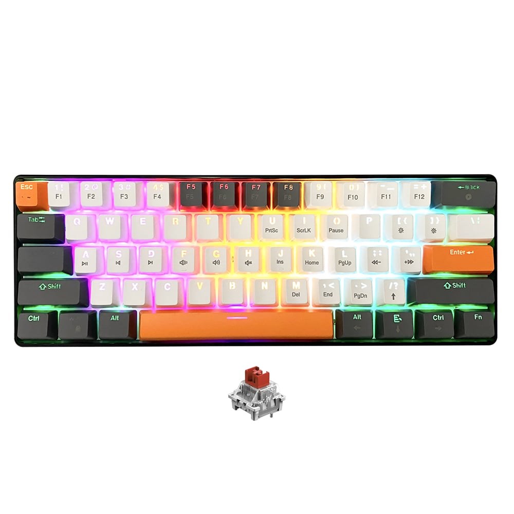 Tipkovnica MEDIA TECH MT1258 60% mehanička, CHERRY MX Red, multicolor pozadinsko osvjetljenje – internacionalna non HR tipkovnica-0