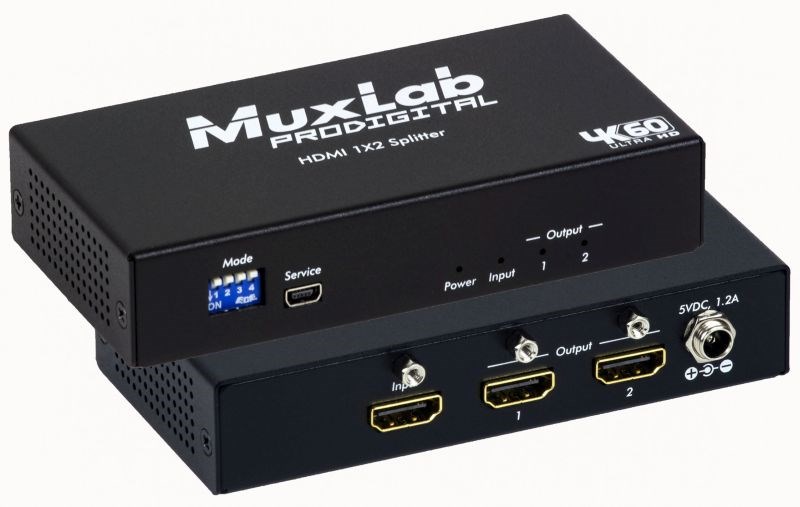 Soundbar MUXLAB Splitter HDMI 1x2 (4K Ultra HD, 60 Hz, 2 x HDMI, metal)-0
