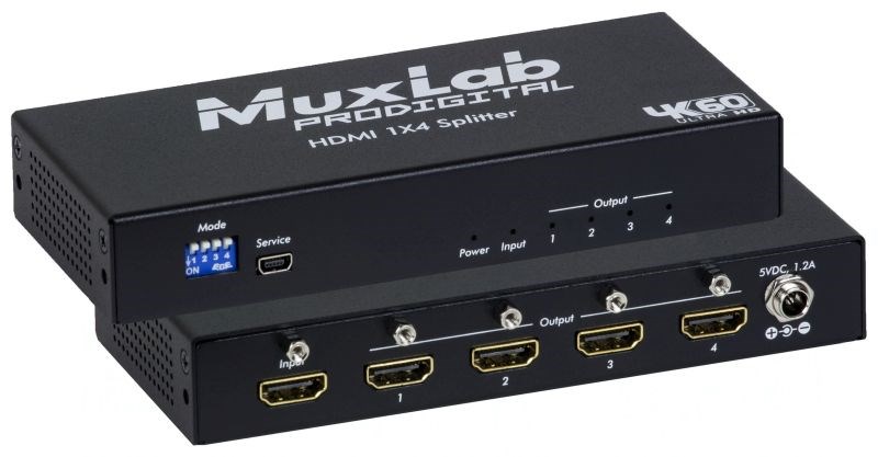 Soundbar MUXLAB Splitter HDMI 1x4, 4K/60Hz (4x hdmi, 4k ultra hd, 4096 x 2160, 60 hz, metal)-0