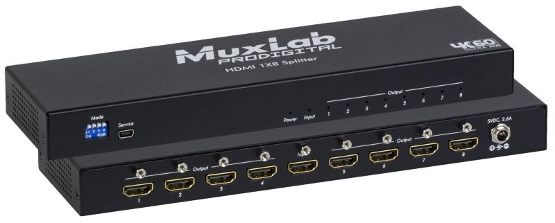 Soundbar MUXLAB Splitter HDMI 1x8 (4K Ultra HD, 4096 x 2160, 60 Hz, 8x HDMI, metal)-0