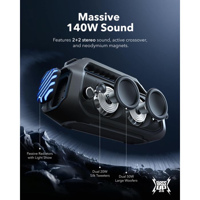 Zvučnik SOUNDCORE Boom 2 Plus Bluetooth 140 W crni-1