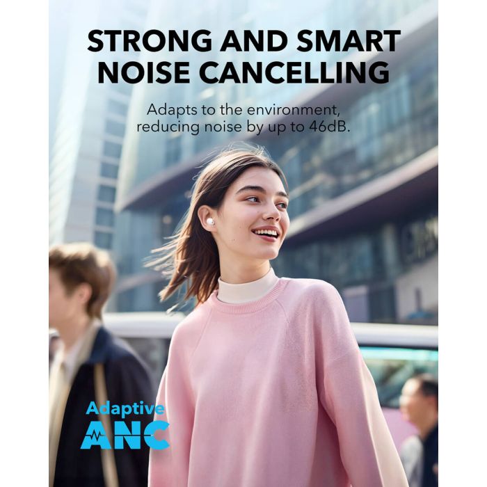 Slušalice SOUNDCORE A30i bežične, ANC, bijele-3