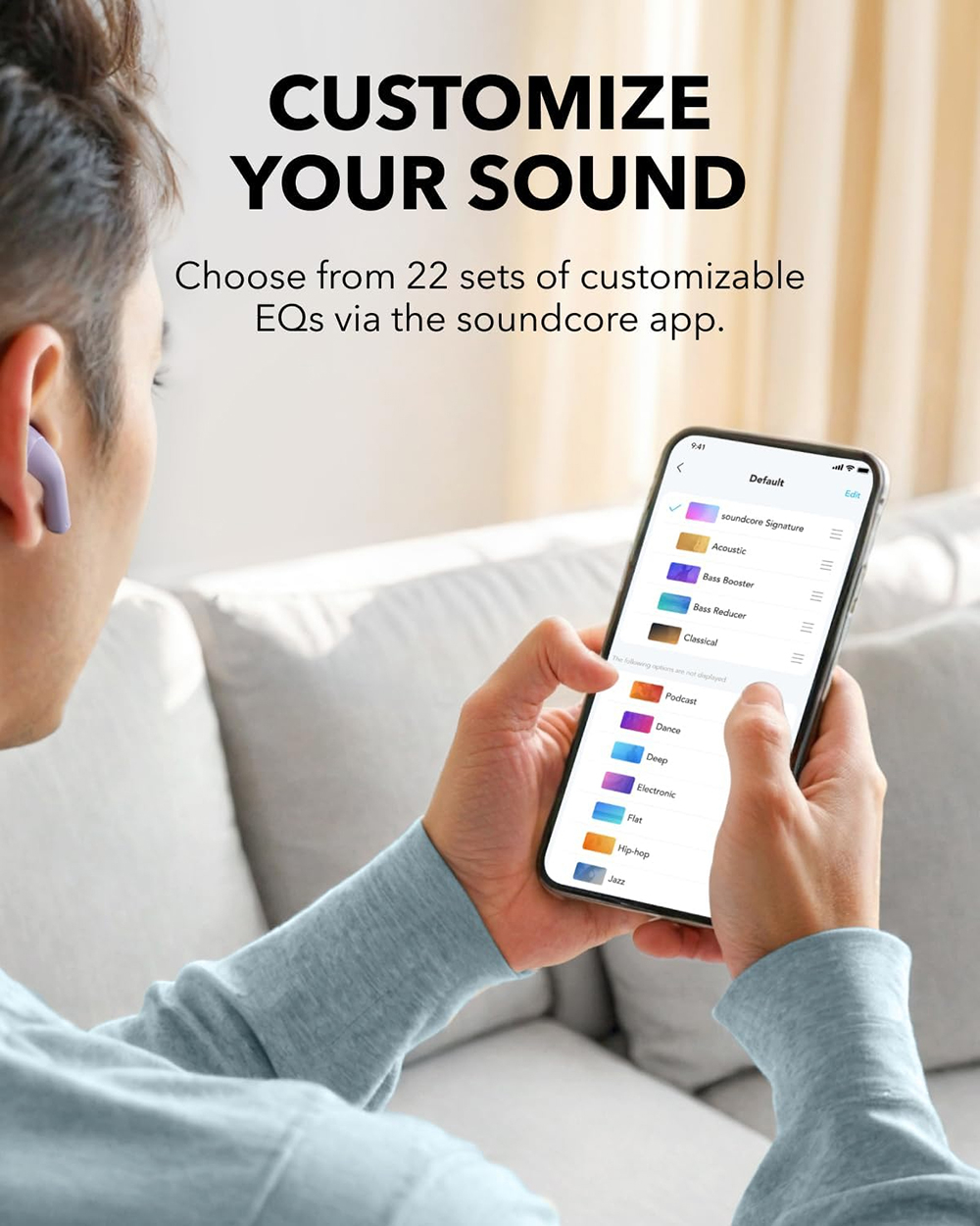 Bežične slušalice ANKER Soundcore K20i ljubičaste-6