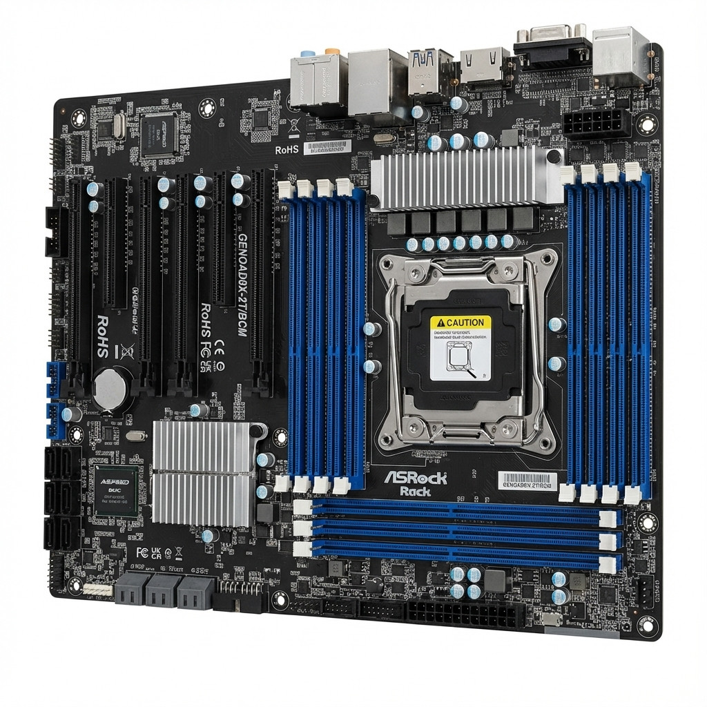 Ploča glavna ASROCK GENOAD8X-2T/BCM 1x SP5 AMD Epyc 9004 SoC (8xDIMM, NVMe, 1xM.2, 2x10GbE, IPMI)-0