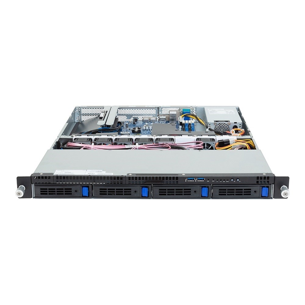 Platforma GIGABYTE Rack (1U) R123-X00-AA01 Intel E-24XX (4x 3,5" SATA HS, 1xM.2, 2x1Gbe, IPMI, 1x400W)-1