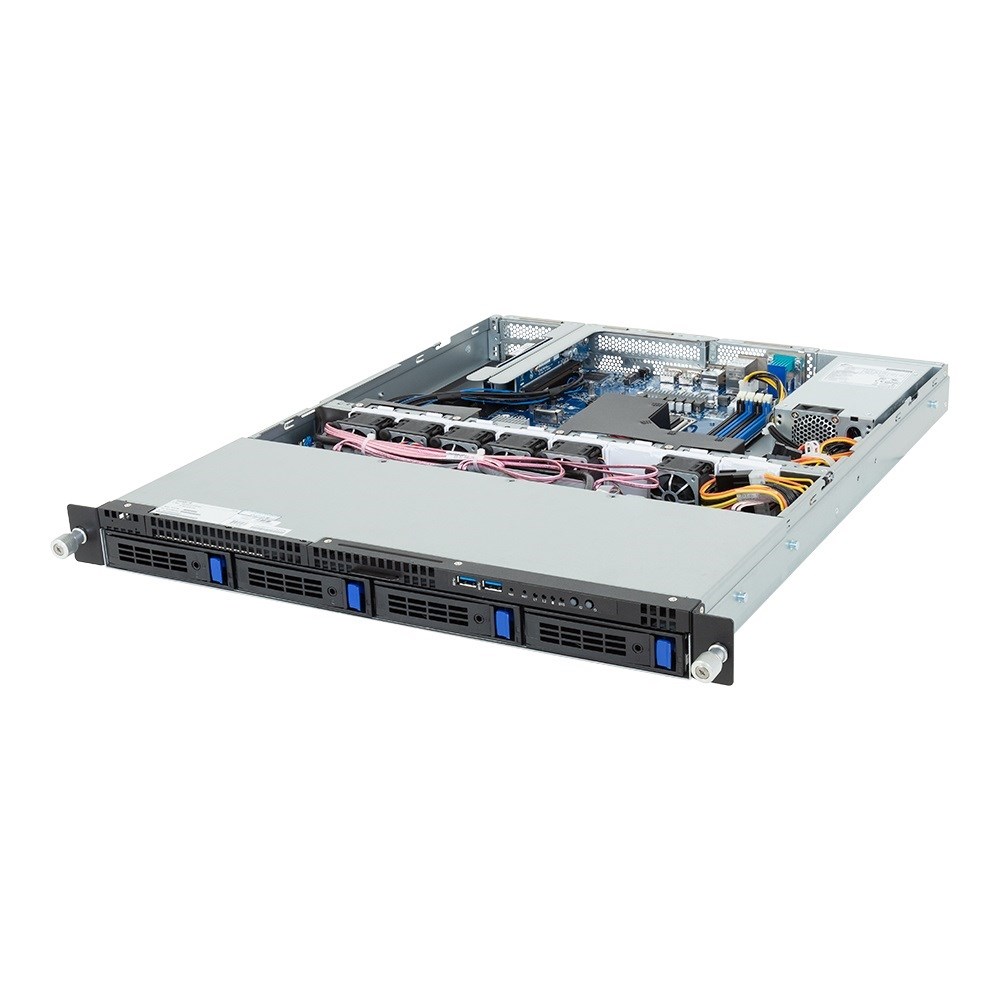 Platforma GIGABYTE Rack (1U) R123-X00-AA01 Intel E-24XX (4x 3,5" SATA HS, 1xM.2, 2x1Gbe, IPMI, 1x400W)-0