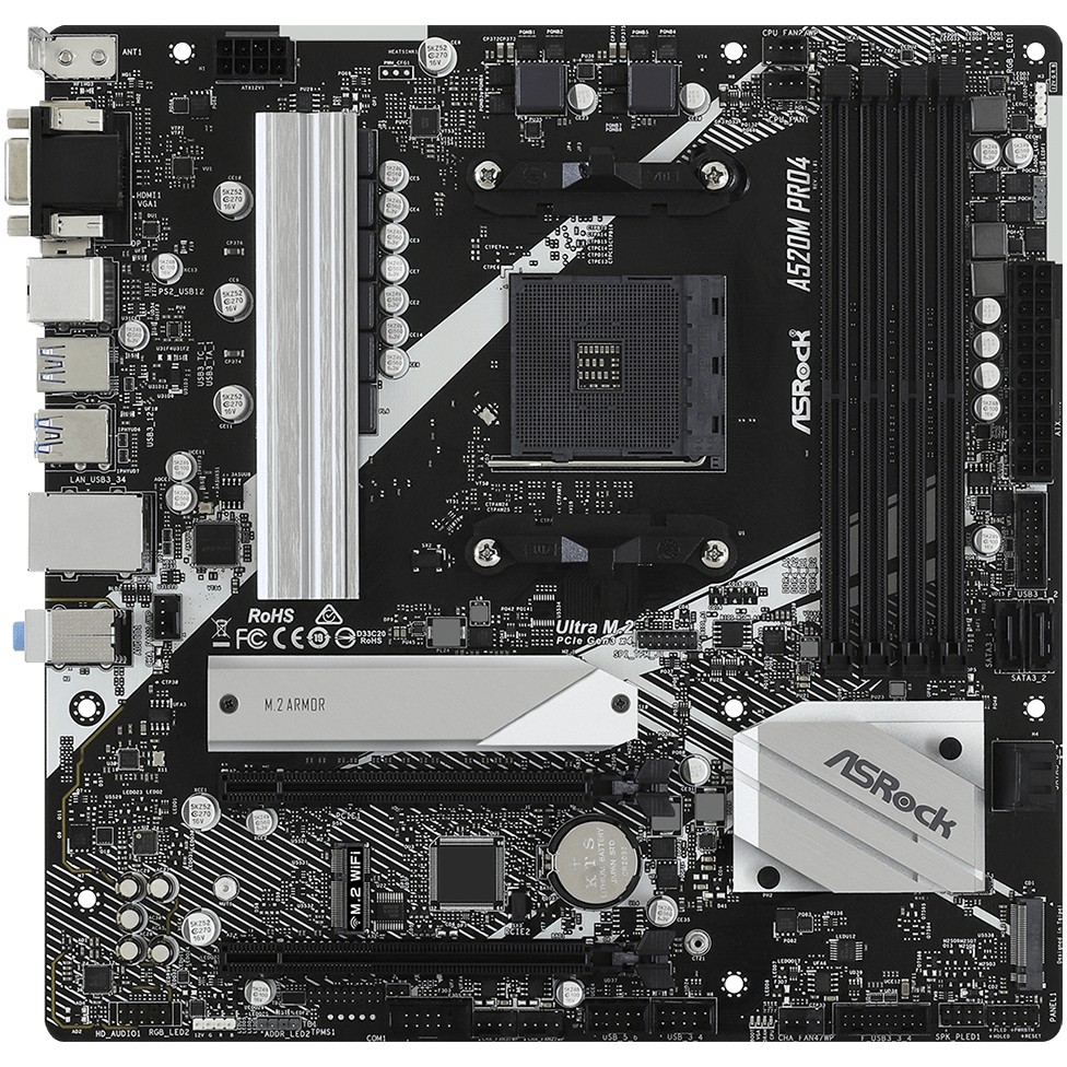 Matična ploča ASROCK A520M Pro4 Socket AM4 micro ATX (AM4 socket, micro ATX format)-1