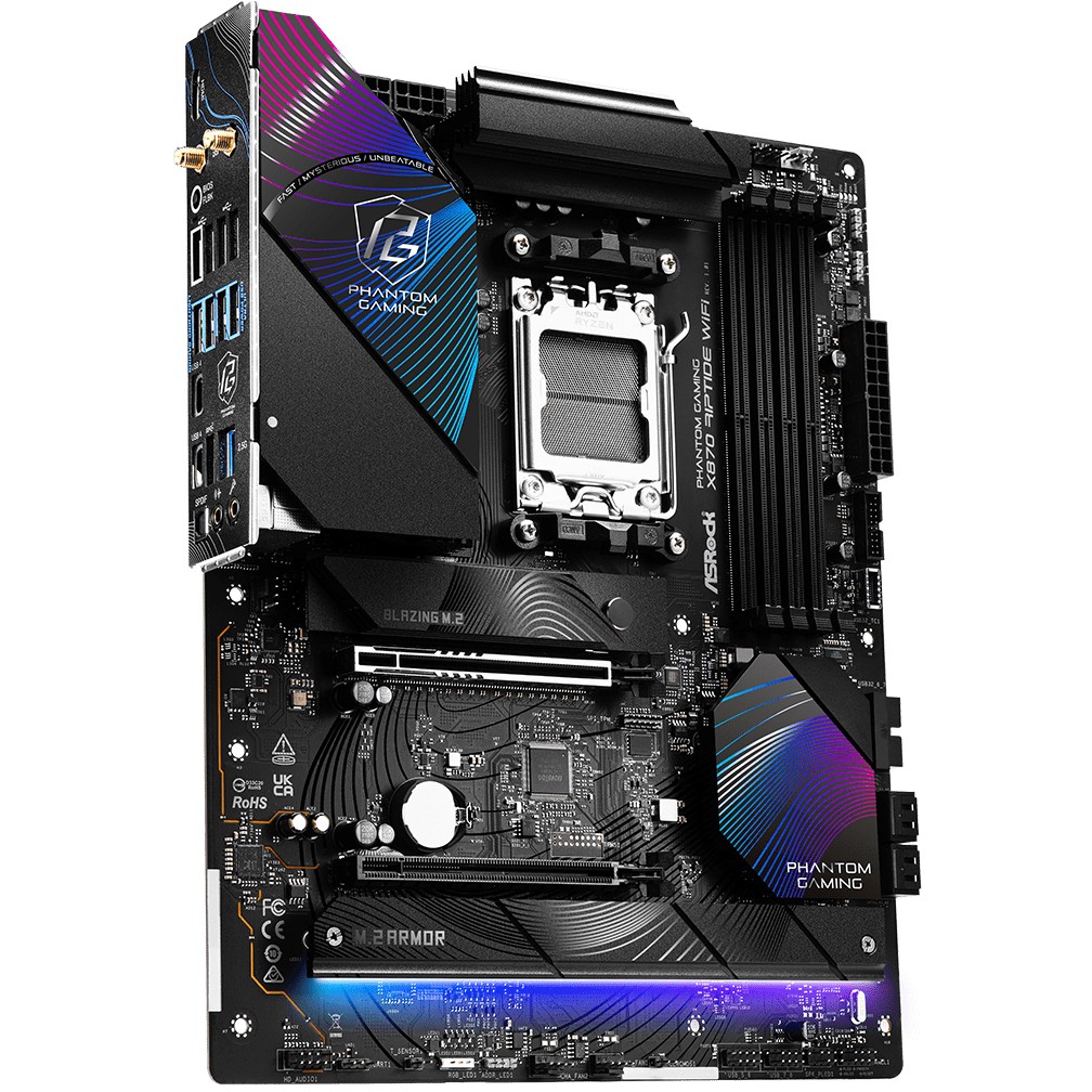 Matična ploča ASROCK Phantom Gaming X870 RIPTIDE WiFi (Socket AM5, AMD X870, DDR5 SDRAM, USB4, Wi-Fi 6/7, 2.5 Gigabit Ethernet)-3