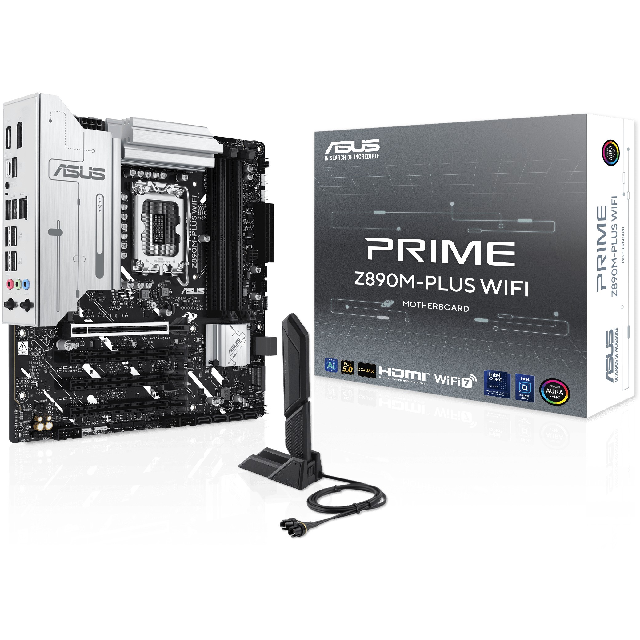 Matična ploča ASUS PRIME Z890M-PLUS WIFI, podrška za Intel Core Ultra procesore, DDR5 SDRAM, micro ATX format-0