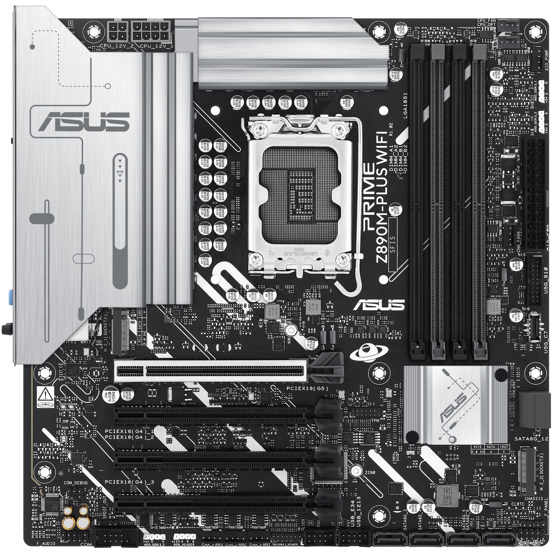 Matična ploča ASUS PRIME Z890M-PLUS WIFI, podrška za Intel Core Ultra procesore, DDR5 SDRAM, micro ATX format-1