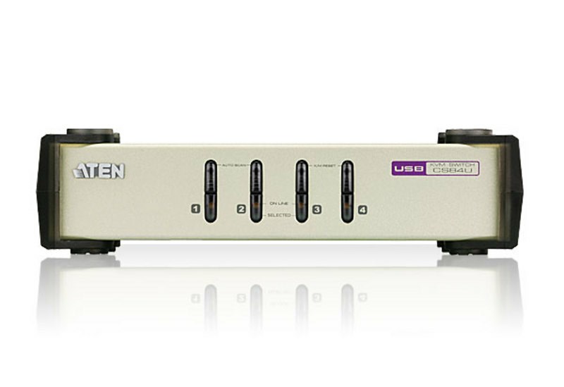 ATEN 4-Port USB - PS/2 VGA KVM Switch (KVM Cables included)-2