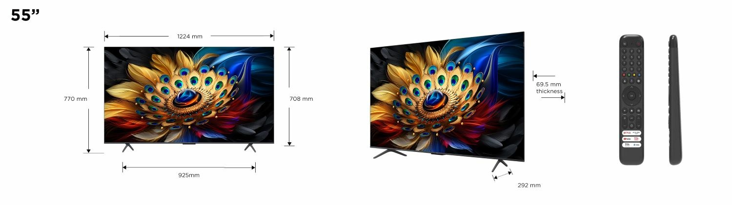 TV TCL QLED C65 Series 55C655 Google TV (140 cm, 4K Ultra HD, PPI 3200, HDR10+, Dolby Vision, Dolby Atmos, Smart TV, DVB-T2/C/S2)-5