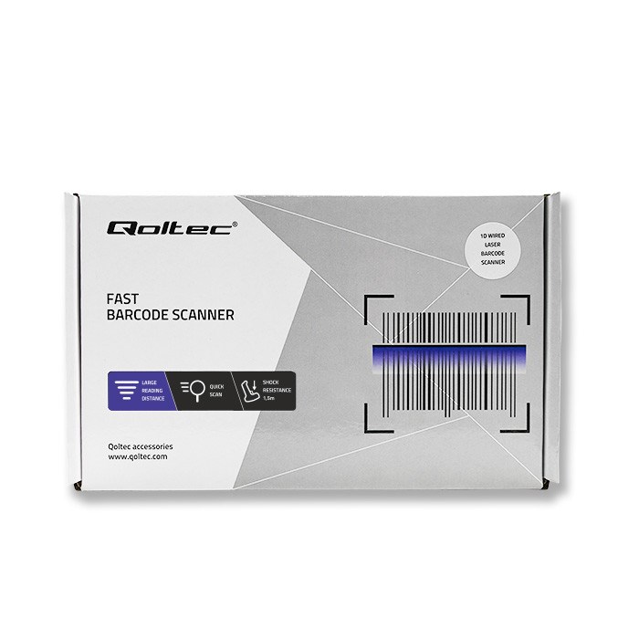 Qoltec 50877 Laser scanner 1D | USB | White-5