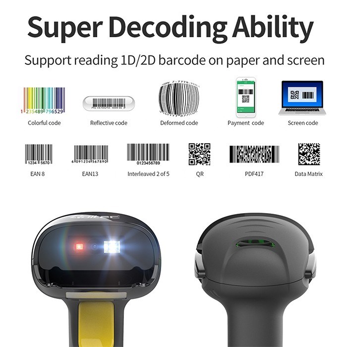 Qoltec 50853 Laser barcode scanner 1D | 2D | Black-4