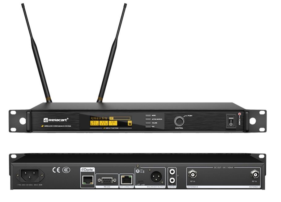 Central control unit RELACART WDC-903 (audio sample rate 48 kHz, control up to 255 wireless discussion units, 2 chairman units, 5 wireless units to speak at the same time, power management 100-240V AC 50/60H, total harmonic distortion plus noise 0.005%, weight 3.2 kg)-2