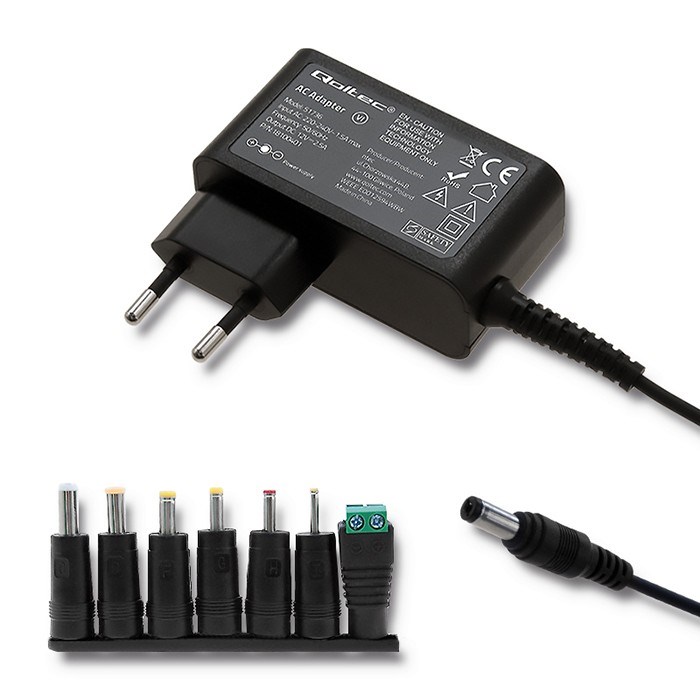 Qoltec 51736 Universal power adapter 12V | 2.5A | 30W | 7 plugins-0