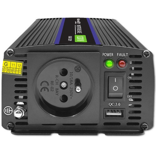 Qoltec Monolith power adapter/inverter Auto/Indoor 600 W Black-8
