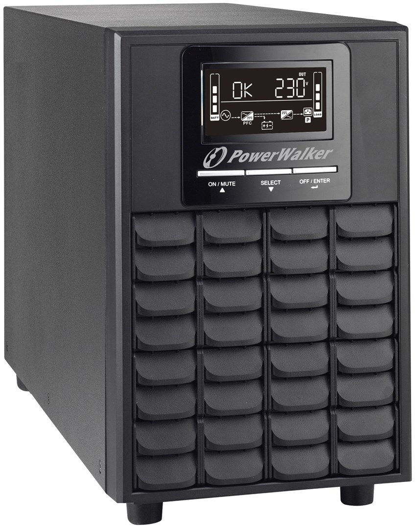 Online UPS POWERWALKER VFI 1500 CG PF1, 1500VA/1500W, Power Factor 1.0, LCD-7