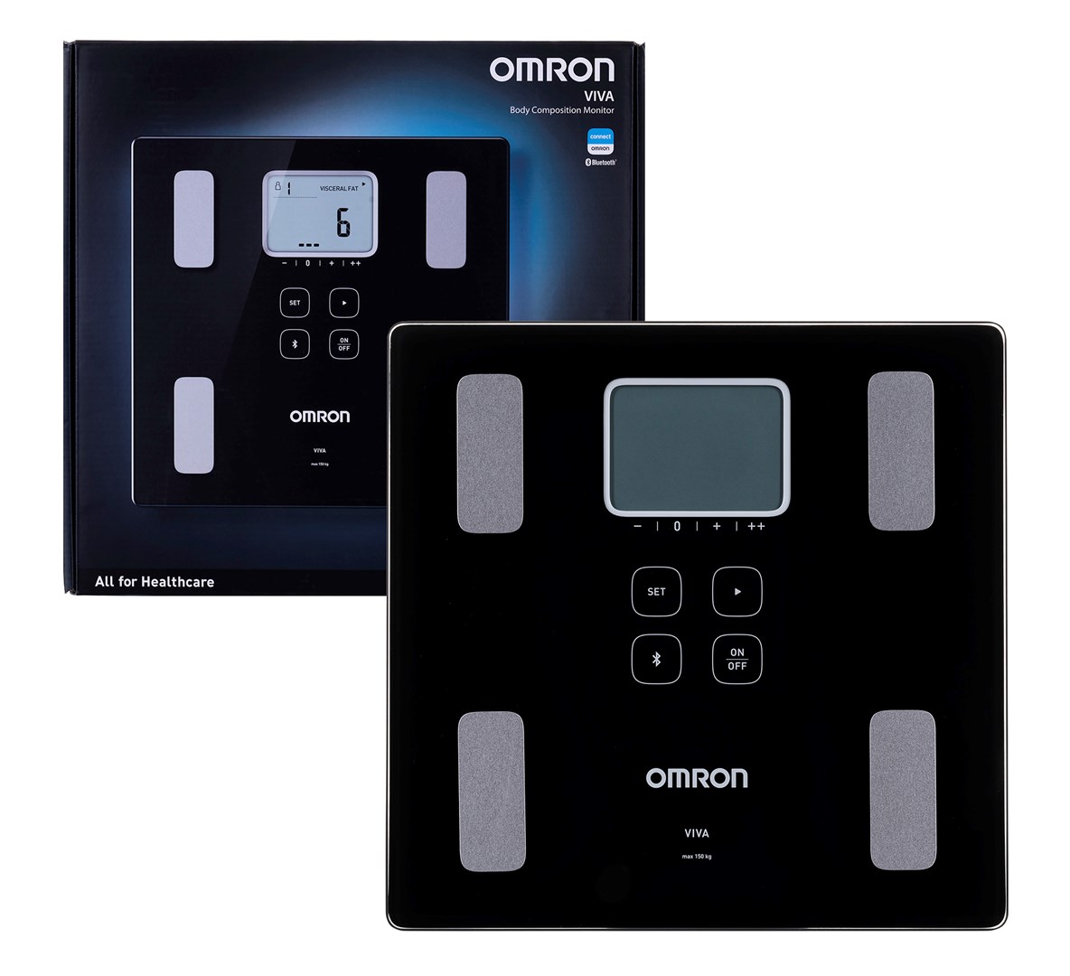 Elektronička osobna vaga OMRON VIVA Square Black-2
