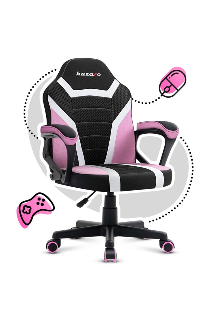 Gaming stolica za djecu HUZARO Ranger 1.0 (roza mreža)-2