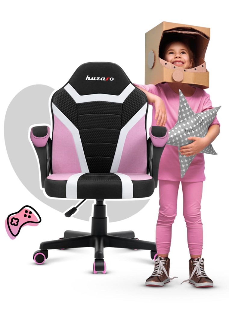 Gaming stolica za djecu HUZARO Ranger 1.0 (roza mreža)-1