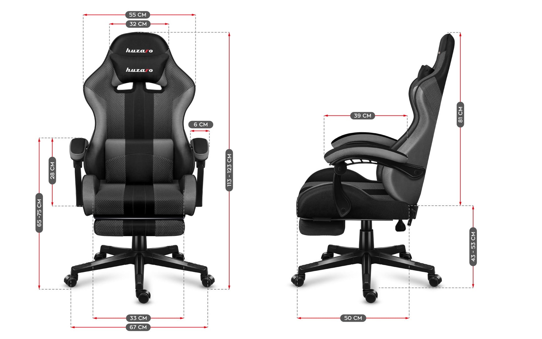 HUZARO FORCE 4.7 GREY MESH GAMING CHAIR-7