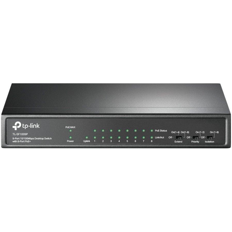 Mrežni switch TP-Link (9-port, 10/100 Mbps, Desktop, s 8-port POE+)-0