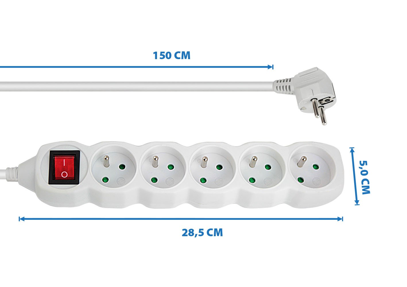 Power strip ESPERANZA ELK214W (5 utičnica, 1.5 m, bijela)-1