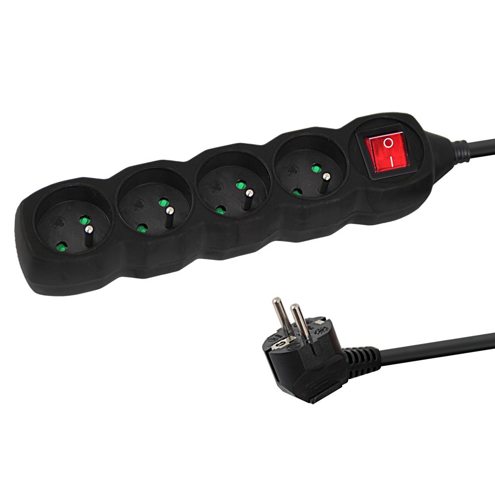 Power strip ESPERANZA ELK213K (4 utičnice, 3m, crna)-0