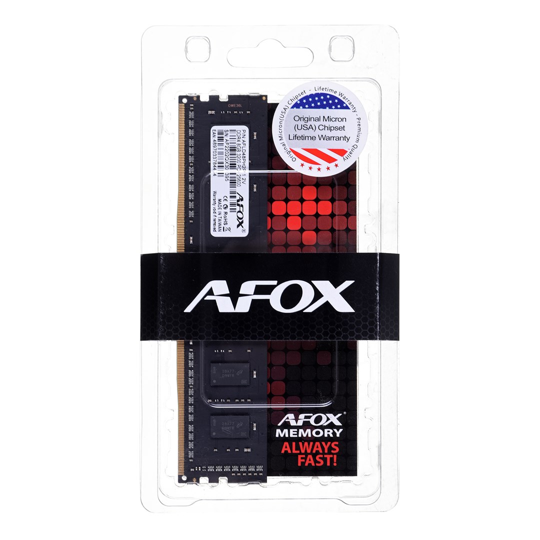 Radna memorija AFOX DDR4 16GB 3200MHz CL22 DIMM - AFLD416E1P-0