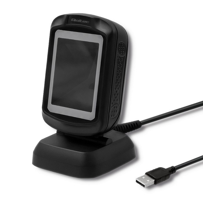 Qoltec 50864 Desktop QR & Barcode Scanner | USB-0
