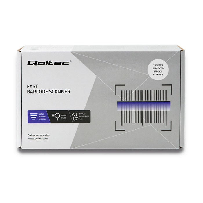 Laserski barkod skener QOLTEC 50866 (1D, CCD, USB) crni-4