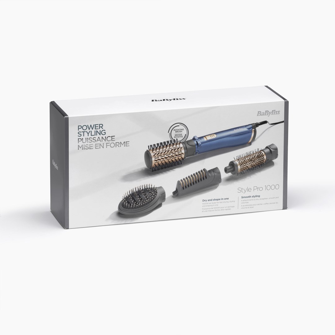 Hot air brush BABYLISS BaByliss Style Pro 1000 (1000 W, 2 temperature settings, 4 attachments)